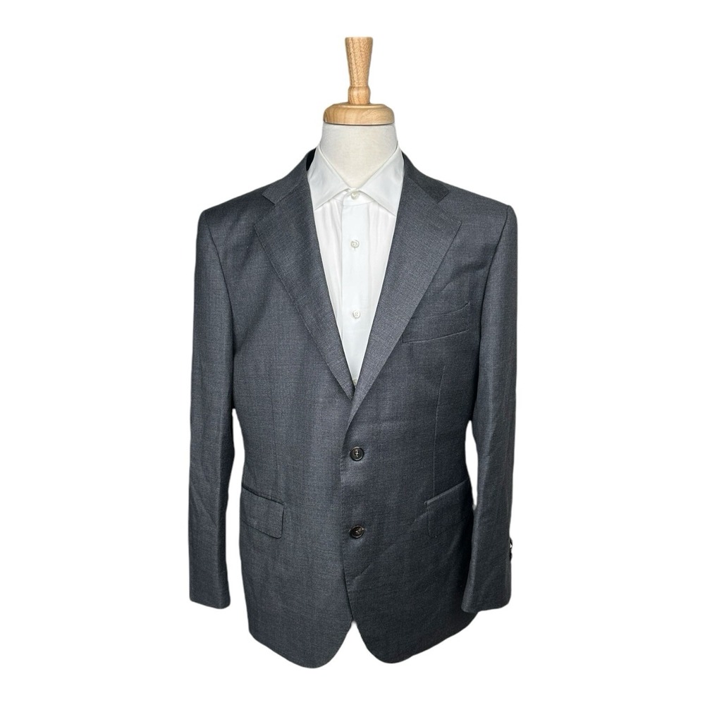 Suit‎ Supply Gray Lazio Single Breasted Vitale Barberis Wool Blazer Size 46S